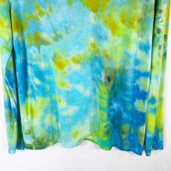 Heart Hips Large Top Handmade Tie Dye Sea Sprite Blue Green Strappy V Neck 1010 - Picture 6 of 7